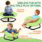 Qaba Flower-Shaped Kids Swivel Chair, Non-Slip Sit and Spin Sensory Chair for Training Body Coordination, Green