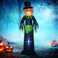 HOMCOM 9ft Inflatable Halloween Decoration Pumpkin Ghost with Pumpkins, Blow-Up Outdoor LED Display for Lawn, Garden, Party