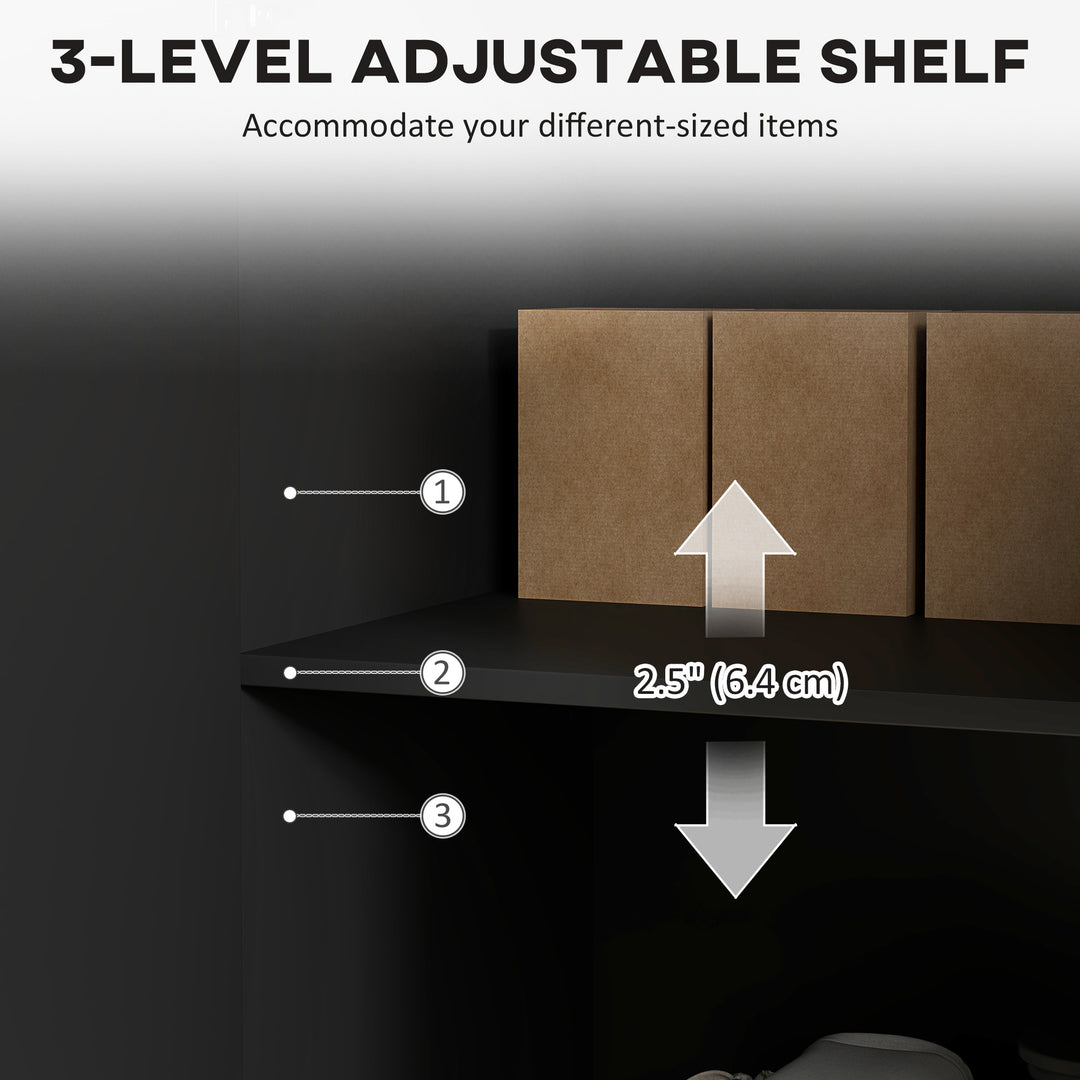 HOMCOM Modern Kitchen Storage Cabinet, Sideboard Buffet Cabinet with Adjustable Shelves for Kitchen Hallway, White