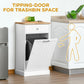 HOMCOM Kitchen Tilt Out Trash Bin Cabinet, Free Standing Recycling Cabinet, Trash Can Holder with Drawer, White