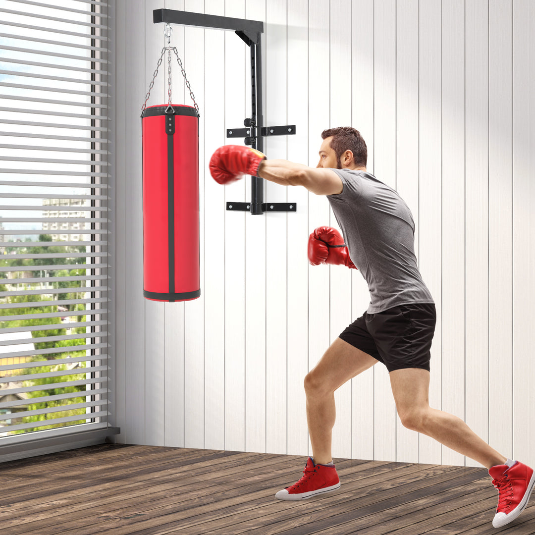 Soozier Boxing Punch Bag Hanger Heavy Bag Bracket MMA Training Wall Mount 220lbs Black