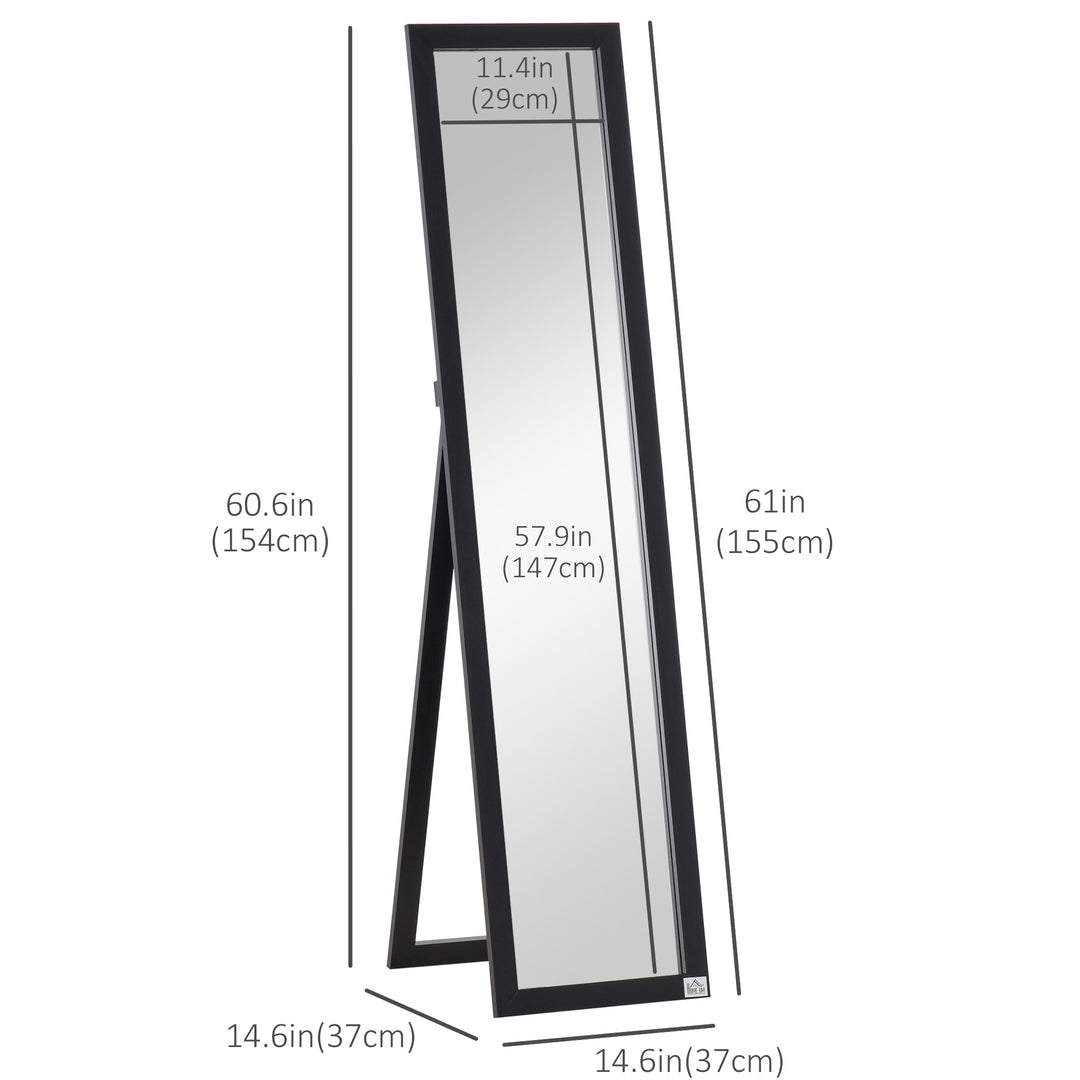 HOMCOM Full Length Mirror for Bedroom, Free Standing Dressing Mirror, Wall Mirror for Living Room, 15" x 61"