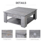 HOMCOM Modern Coffee Table with Storage Shelf, Square  Cocktail Table, Center Table for Living Room, Grey