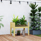 Outsunny Wooden Raised Garden Bed with Acrylic Panels, Raised Planter Box with Drainage Holes, 43.3" x 19.7" x 31.5"