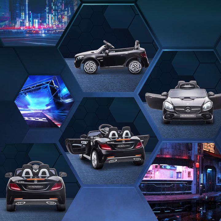 Aosom 12V Ride On Car with Parent Remote Control Two Motors Music Lights Suspension Wheels for 3-6 Years Black