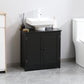 HOMCOM Under Sink Bathroom Cabinet with 2 Doors and Shelf, Pedestal Sink Bathroom Vanity Furniture, White