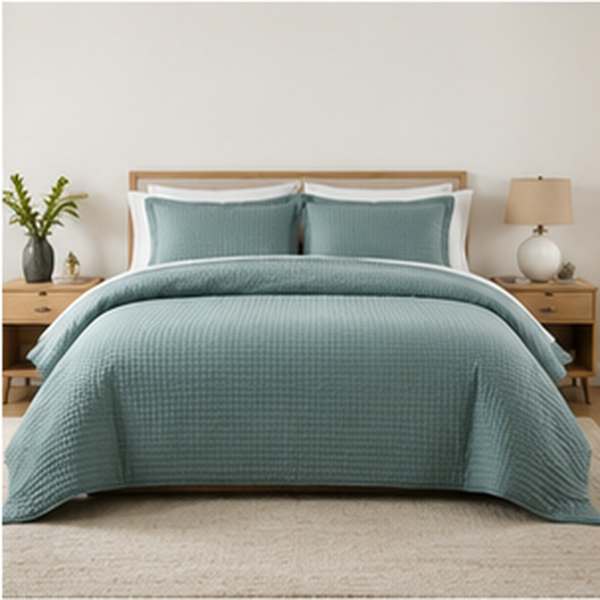 Aarniva Quilted Bedding Set | King/Queen | Soft & Lightweight | Dusty Teal | 4-Piece Set