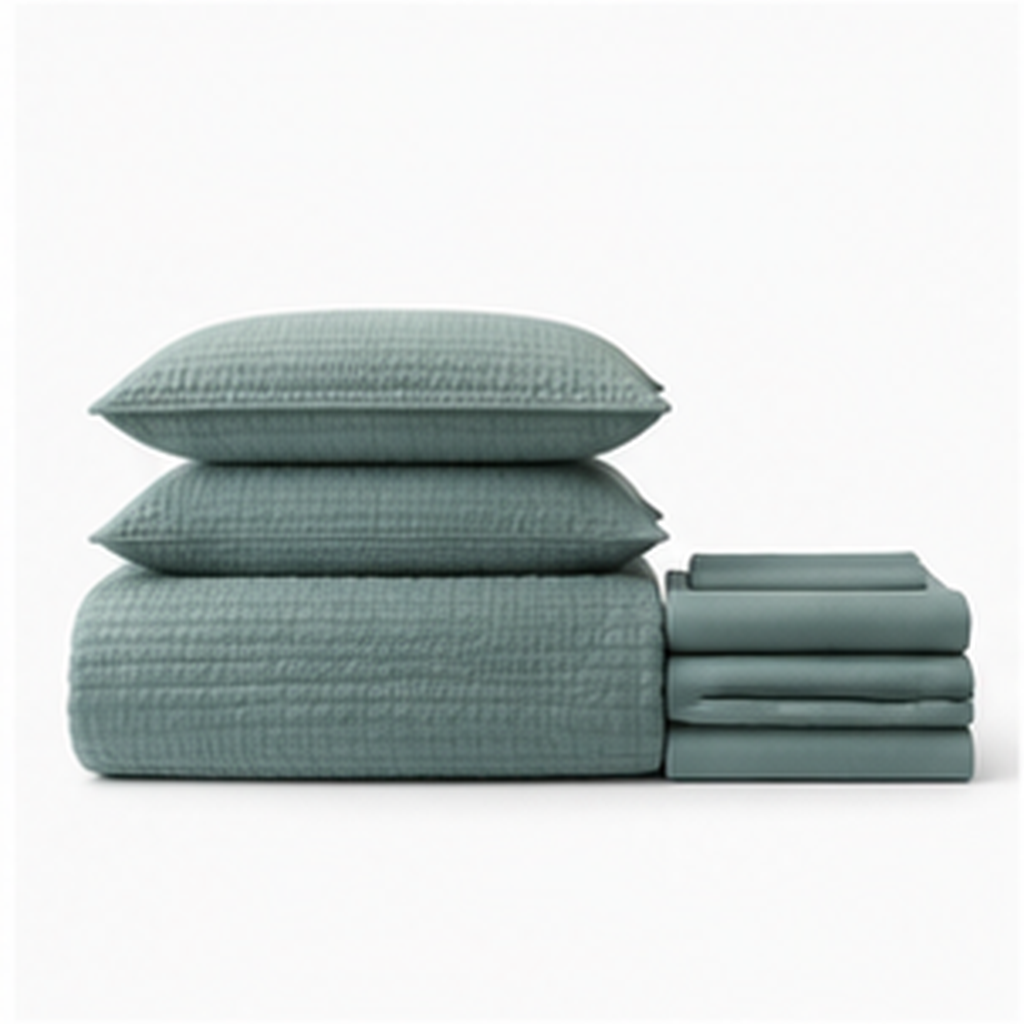 Aarniva Quilted Bedding Set | King/Queen | Soft & Lightweight | Dusty Teal | 4-Piece Set