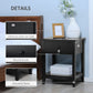 HOMCOM Modern Style Nightstand, Small End Table with Drawer and Storage Shelf for Bedroom, Living Room, White