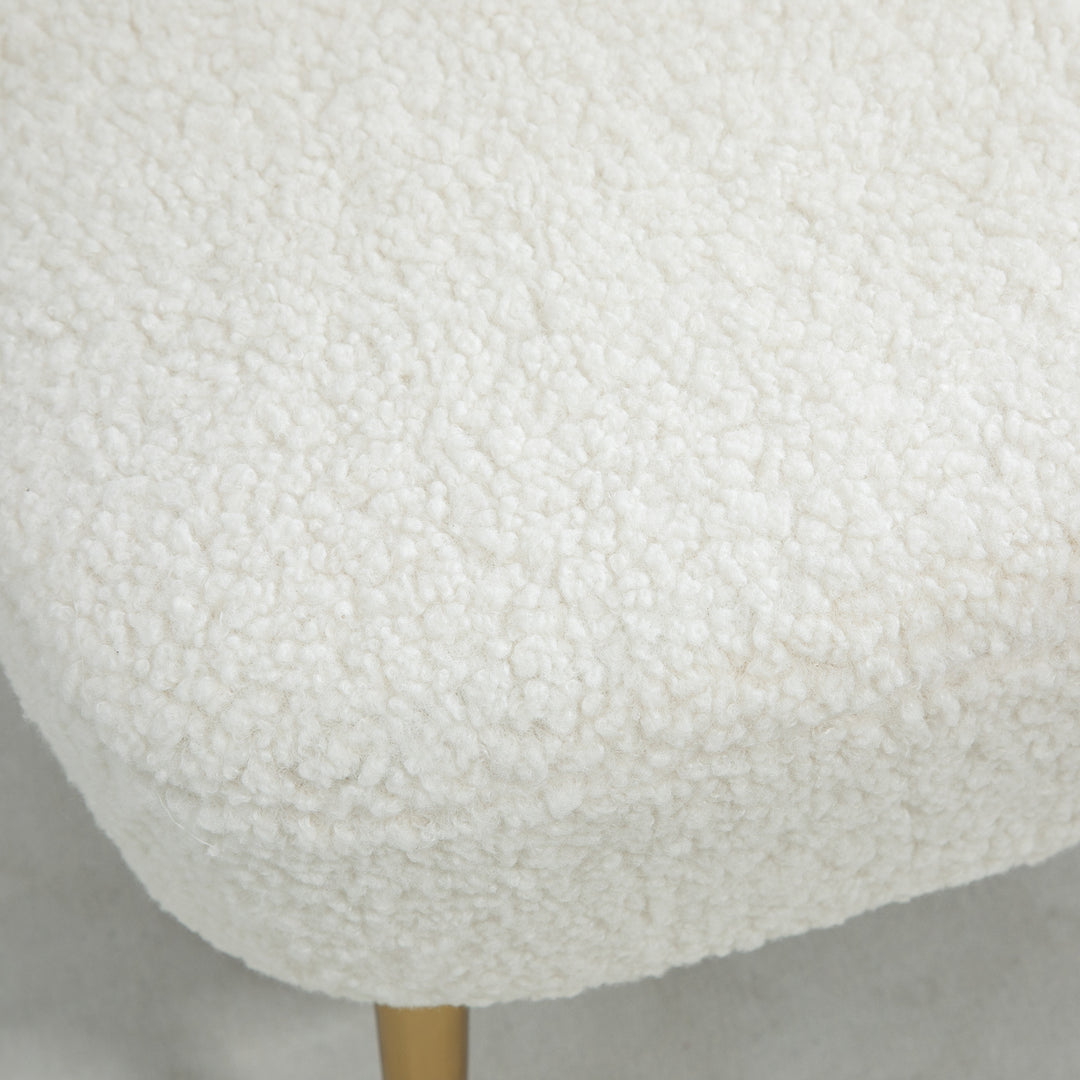 HOMCOM Lounge Chair for Bedroom Living Room Chair with Soft Upholstery and Gold Legs Pink