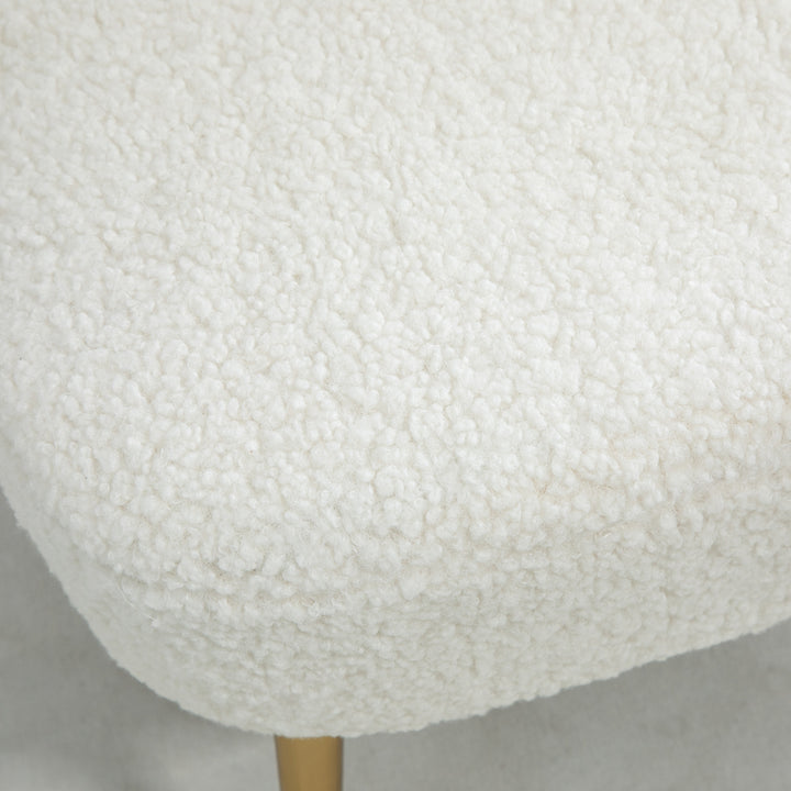 HOMCOM Lounge Chair for Bedroom Living Room Chair with Soft Upholstery and Gold Legs Pink