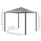 Outsunny 10 x 10 ft Hard Top Gazebo Canopy Heavy Duty Shelter Sun Shade w/ Curtain Beige, Coffee