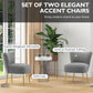HOMCOM Velvet Lounge Chair, Modern Accent Chair for Living Room with Gold Steel Legs and Tufting Backrest, Pink