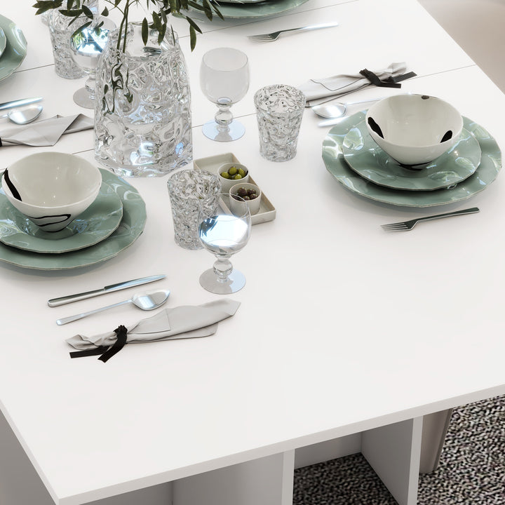 HOMCOM Foldable Dining Table, Folding Table with Storage Shelf, Drop-Leaf Kitchen Table for Dining Room, Oak