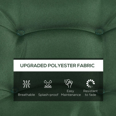 Outsunny 6-Piece Seat Cushion Replacement, Outdoor Patio Chair Cushions Set with Ties, Button Tufted, Dark Green