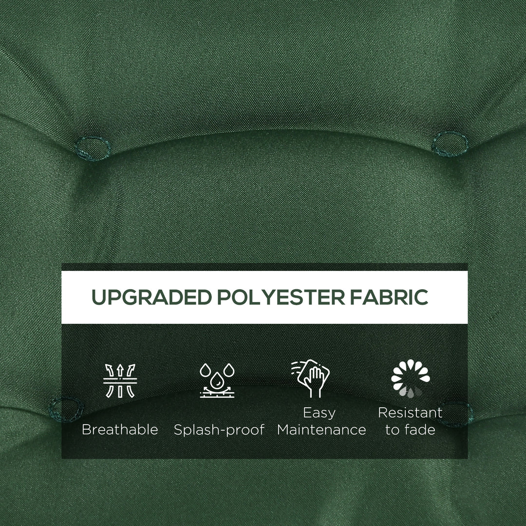 Outsunny 6-Piece Seat Cushion Replacement, Outdoor Patio Chair Cushions Set with Ties, Button Tufted, Dark Green