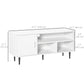 HOMCOM Modern TV Stand Cabinet for TVs up to 60 Inches with Storage Shelf, Cable Hole, Home Entertainment Unit Center, for Living Room Bedroom, White