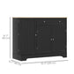 HOMCOM Modern Sideboard Cabinet, 41" Kitchen Buffet Cabinet with Drawer, Adjustable Shelf, 3 Doors for Dining Room, White