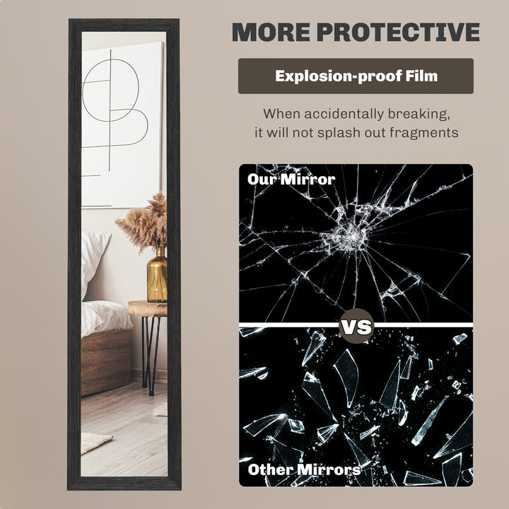 HOMCOM 15" x 62" Full Length Mirror for Bedroom, Free Standing Dressing Mirror, Wall Mirror for Living Room, Black