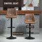 HOMCOM Adjustable Bar Stools Set of 2, Leathaire Swivel Barstools with Back and Footrest, Upholstered Bar Chairs for Kitchen, Dining Room, Home Pub, Brown