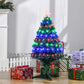 HOMCOM 4ft Prelit Artificial Optical Xmas Tree Spruce Hinged Full Tree