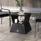 Outsunny Rattan Wicker Side Table, 21.3" Square Outdoor End Table with Umbrella Hole 2-Tier Storage for Patio Garden Mixed Brown