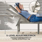 Outsunny Set of 2 Wicker Chaise Lounge Chair Outdoor Patio Lounger with 5 Adjustable Back, Wheels, Cushion and Armrests, Blue