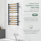 HOMCOM Wall Mounted Heated Towel Rack 10-Bar Electric Towel Warmer with Timer Adjustable Temperature Plug-in