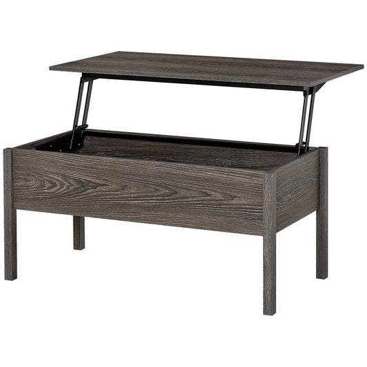 HOMCOM 39" Modern Lift Top Coffee Table with Hidden Storage Compartment, Center Table for Living Room, Grey
