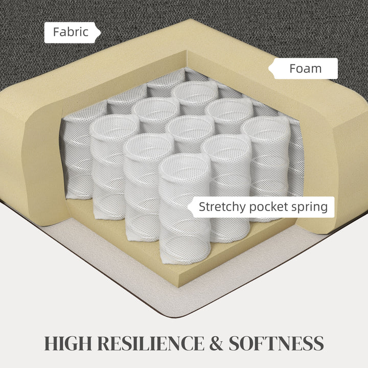 HOMCOM Fabric Accent Chair, Modern Armchair with Seat Cushion and Non-Slip Pads for Living Room, Bedroom, Light Brown