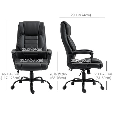 Vinsetto Massage Office Chair, High Back Executive Office Chair with 6-Point Vibration, Adjustable Height, Swivel Seat and Rocking Function, Black