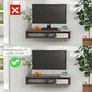 HOMCOM Floating TV Stand Shelf for 50" TVs, Wall Mounted Entertainment Center for Living Room, Bedroom, Media Console with Storage Shelf for Audio, Video, Dark Grey Wood Grain