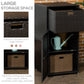 Outsunny Patio Storage Cabinet, Outdoor Towel Rack for Pool, Waterproof PE Rattan Wicker, Hot Tub Accessory, with Basket Drawer, Mixed Grey