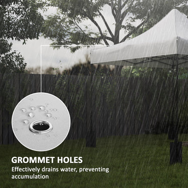 Outsunny 10' x 10' Replacement Canopy Top for Pop Up Canopy Tent with 4 Sand Bags, UPF50+ Protection, White