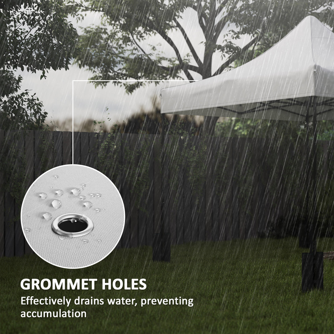 Outsunny 10' x 10' Replacement Canopy Top for Pop Up Canopy Tent with 4 Sand Bags, UPF50+ Protection, White