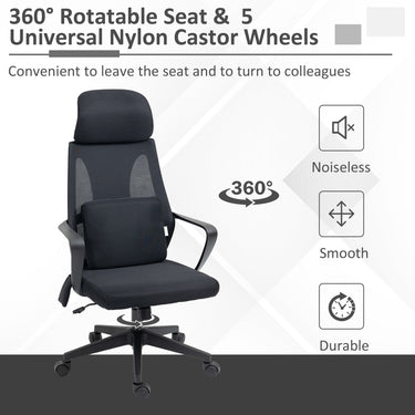 Vinsetto Office Chair High Back, Ergonomic Mesh Computer Chair Executive Task Chair with Massage Lumbar Support & Headrest Rocking