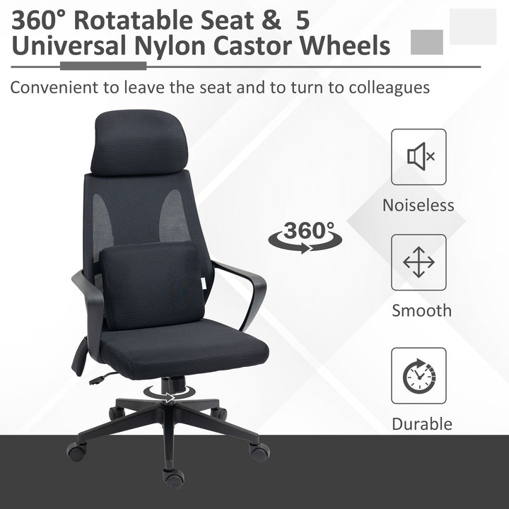 Vinsetto Office Chair High Back, Ergonomic Mesh Computer Chair Executive Task Chair with Massage Lumbar Support & Headrest Rocking