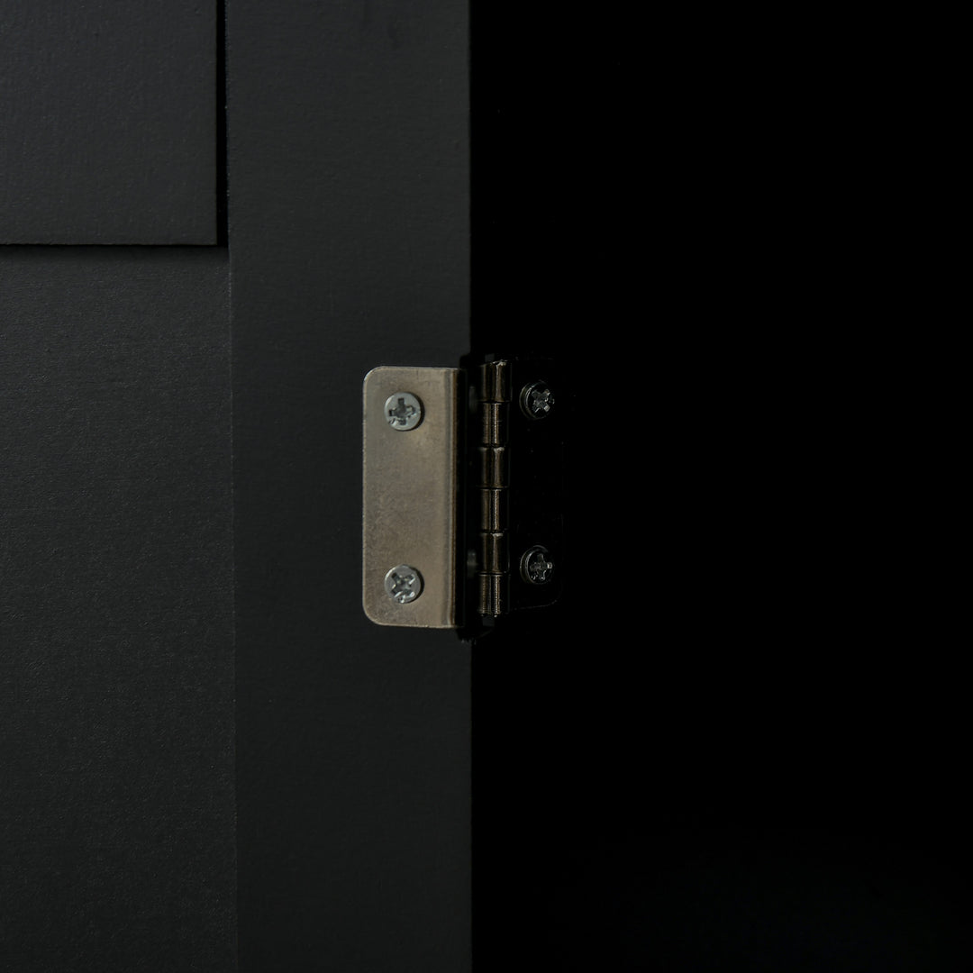 HOMCOM Modern Kitchen Island, Utility Kitchen Serving Cart with 2 Storage Drawers & Cabinets for Dining Room, Black