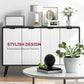 HOMCOM Modern Sideboard and Buffet, Dining Room Cabinet with Adjustable Shelves for Kitchen, Living Room, Natural