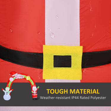 Outsunny 10FT Christmas Inflatable Archway, Outdoor Xmas Blow Up Santa Claus and Snowman Arch with Built-in LED Lights for Yard