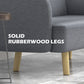 HOMCOM Velvet Feel Fabric 2 Seater Sofa, Small Sofa Loveseat with 8.3" Thick Padding and Wood Legs, Grey