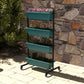 Outsunny 4-Tier Vertical Raised Garden Planter with 4 Boxes, Wheels, Outdoor Plant Stand for Vegetable Flowers, Brown