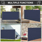Outsunny 118" x 63" Retractable Side Awning Patio Outdoor Folding Privacy Screen with Resistance to UV Rays & Wind, Grey