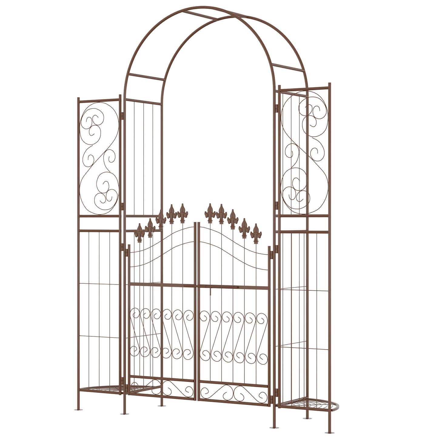 Outsunny 7ft Garden Arch Trellis, Metal Arch, Outdoor Garden Arbor for Climbing Plants, Wedding Decoration