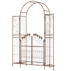 Outsunny 7ft Garden Arch Trellis, Metal Arch, Outdoor Garden Arbor for Climbing Plants, Wedding Decoration