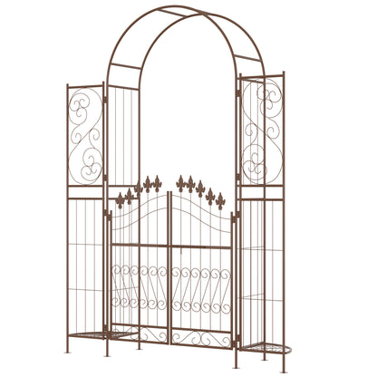 Outsunny 7ft Garden Arch Trellis, Metal Arch, Outdoor Garden Arbor for Climbing Plants, Wedding Decoration