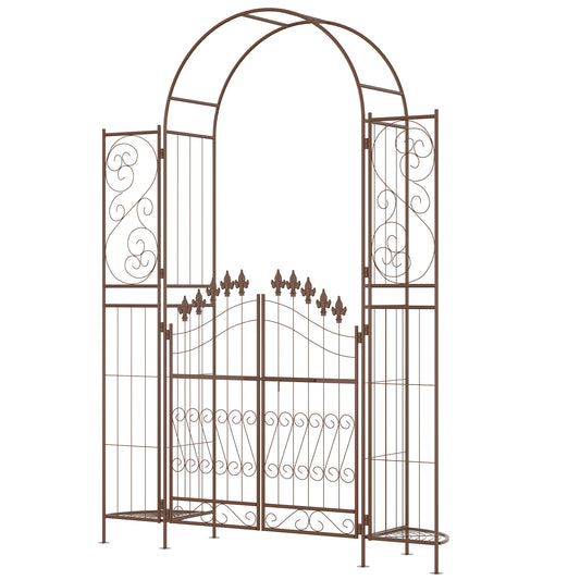 Outsunny 7ft Garden Arch Trellis, Metal Arch, Outdoor Garden Arbor for Climbing Plants, Wedding Decoration