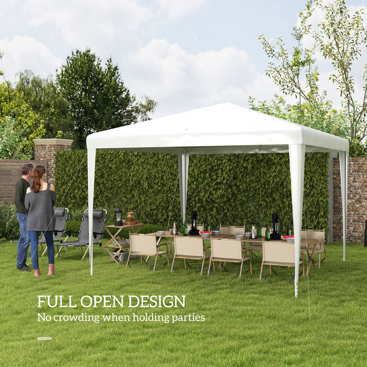 Outsunny 10x10ft Party Tent Portable Gazebo, Folding Garden Canopy Event Shelter Outdoor Sunshade White