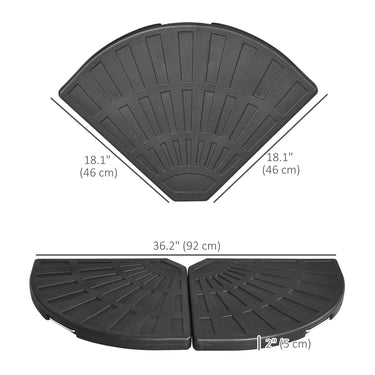 Outsunny 2-Piece Umbrella Weights for Cantilever Parasols with Handles, Heavy Duty Parasol Base Weights for Cross Base, Black