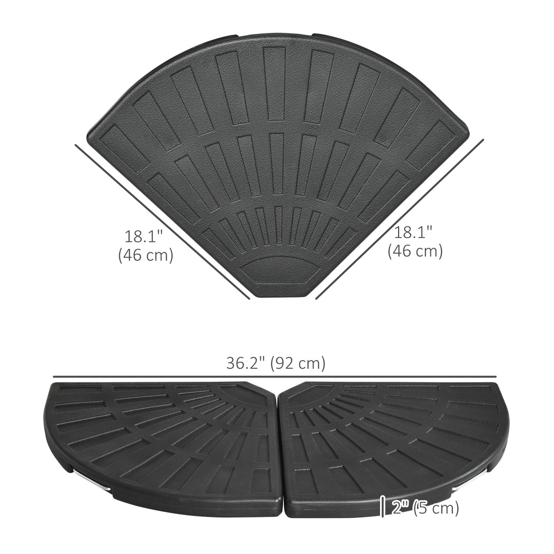 Outsunny 2-Piece Umbrella Weights for Cantilever Parasols with Handles, Heavy Duty Parasol Base Weights for Cross Base, Black